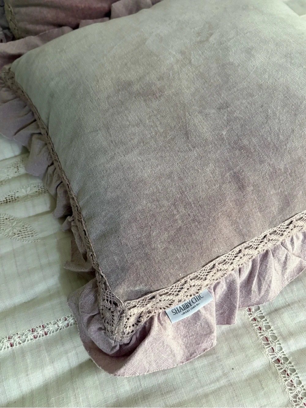 Shabby Chic Lavender Velvet Ruffle Pillow Covers Rachel Ashwell